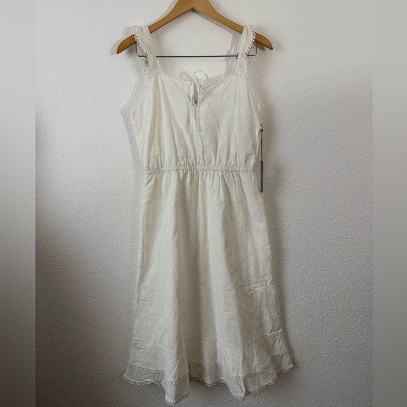 Tart Collections Ivory Midi Dress with Lace Accents - Picture 1 of 2
